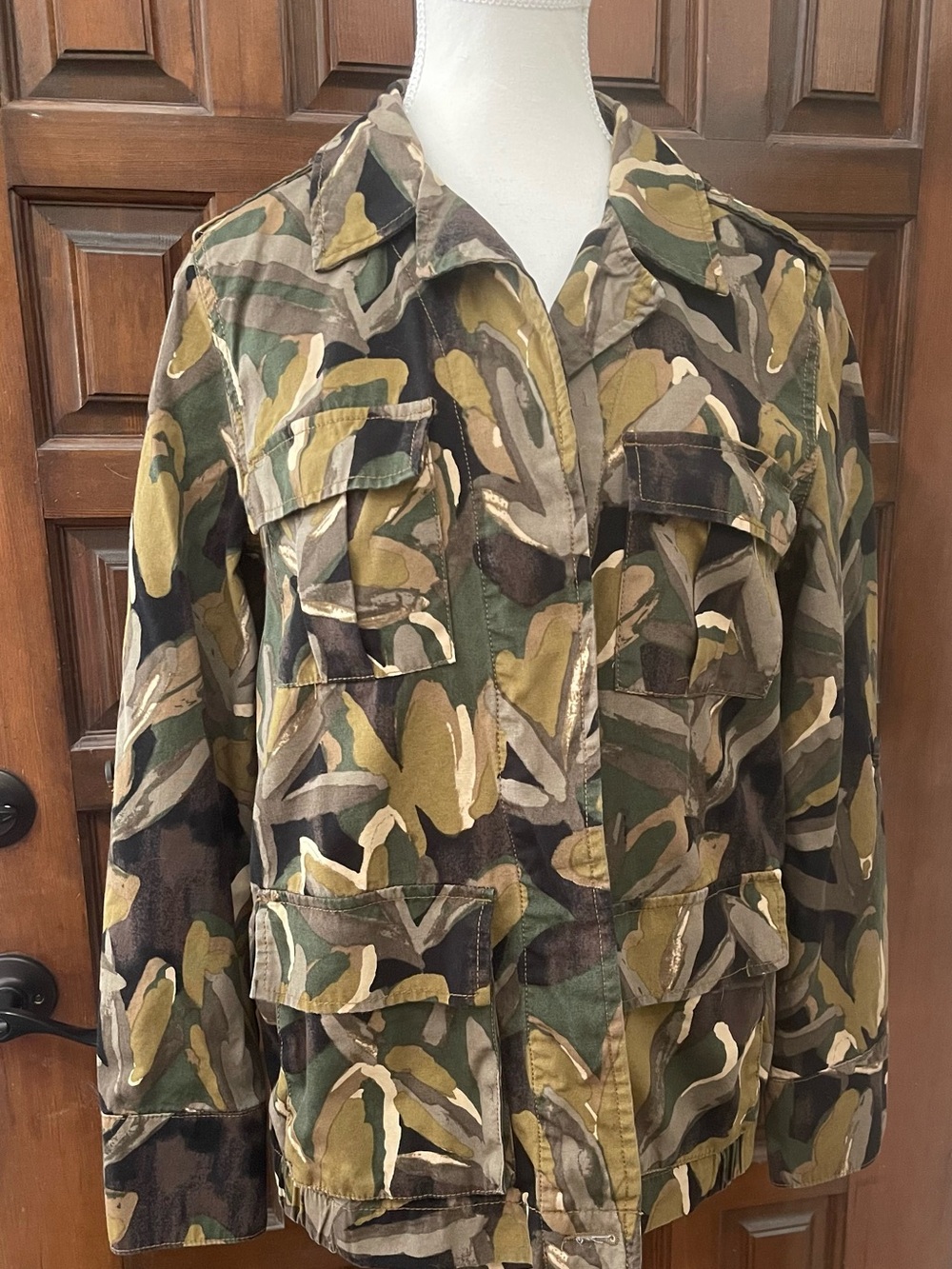 Target Who What Wear Botanical Camouflage Jacket Size S 100% Cotton Grunge